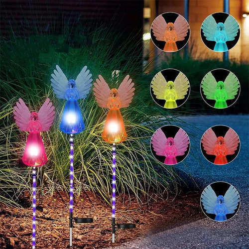 2 Piezas De Luces Solares De Ángel Para Decoración Navideña