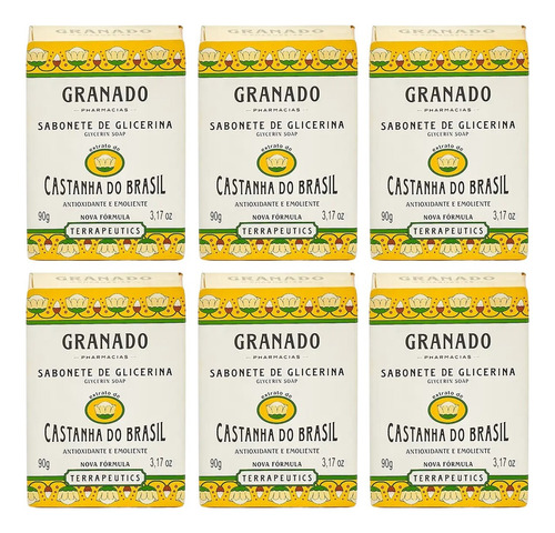Kit Sabonete Granado Barra Glicerina Castanha Do Brasil 06un