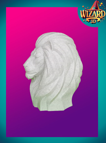 Estatuilla Cabeza De León - Impresión 3d - Granito Granito - Marmol