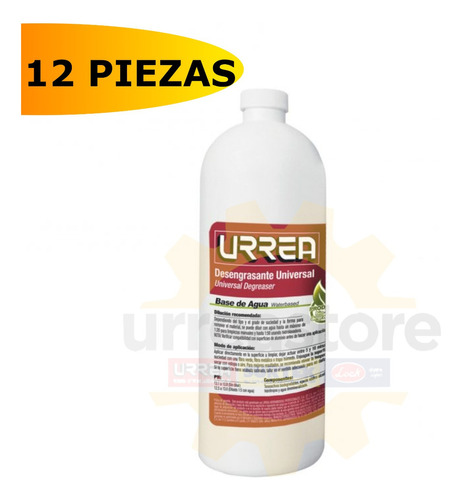 Urrea Eco11 Pack 12 Desengrasantes Base Agua 1l