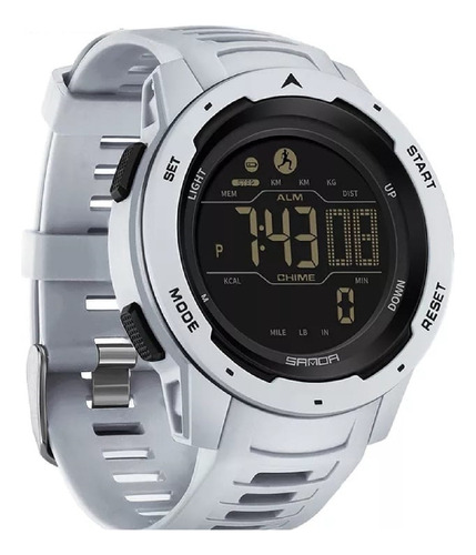 Relógio de pulso digital Sanda 2145 com corria de tpu cor cinza - fondo preto