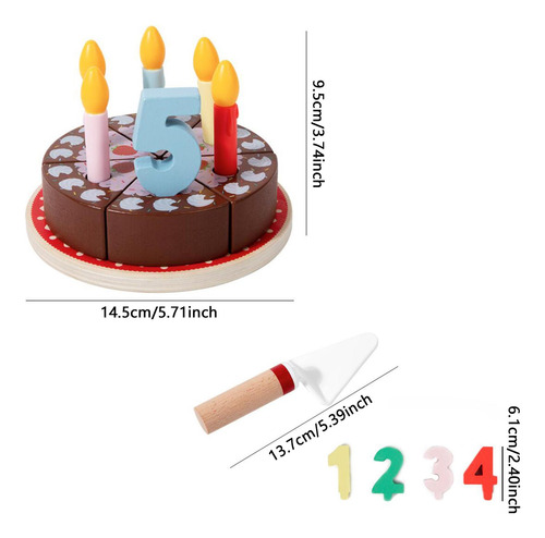 Toy De Pastel De Cumpleaños De Madera Juguetes De Té De