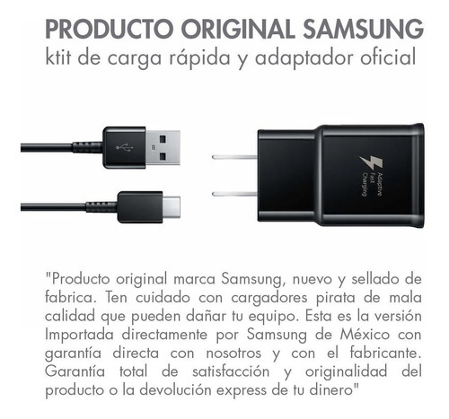 Imagen 2 de 8 de Cargador Rapido De Pared Tipo C Original Samsung S10 S9 S8 +