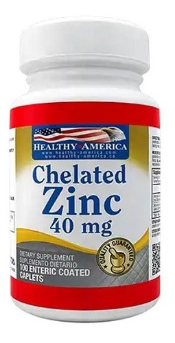 Gluconato De Zinc + Calcio 40mg 100 Tabletas Healthy America