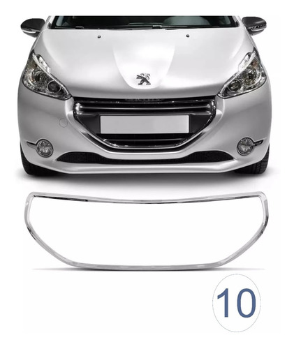 Friso Moldura Grade Central Peugeot 208 + Friso Com Escrita 