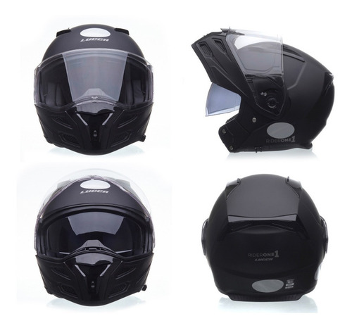 Capacete Lucca Rider One 1 Escamoteável Matt Black + Nf-e