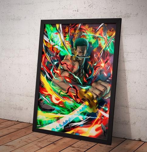 Cuadro Zoro /one Piece 30x40 Marco Cn Vidrio Imprimetuposter