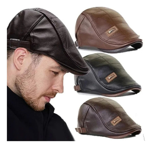 Gorra De Piel Para Hombre, Otoño-invierno, Cálida, De Vended