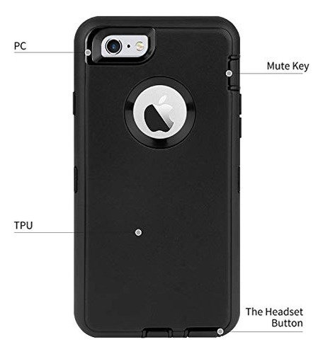 Funda Para iPhone 6/6s Negro 4.7puLG Goma