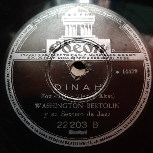 Pasta Washington Bertolin Sext Jazz Odeon 22203 C34