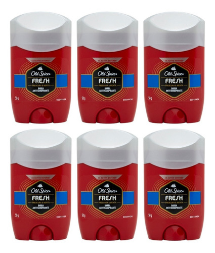 Old Spice Kit X6 Fresh Barra Antitranspirante Desodorante