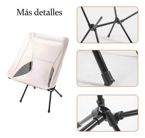 Silla Plegable Portátil Para Camping Playa Exteriores Color Blanco