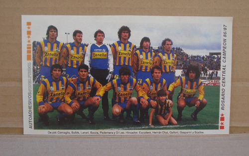 Rosario Central Campeon 86/87 Figurita Revista Super Futbol