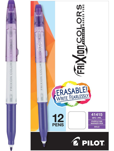 Pilot Frixion Colors Erasable Marker Pens, Bold Poi [75xfm77