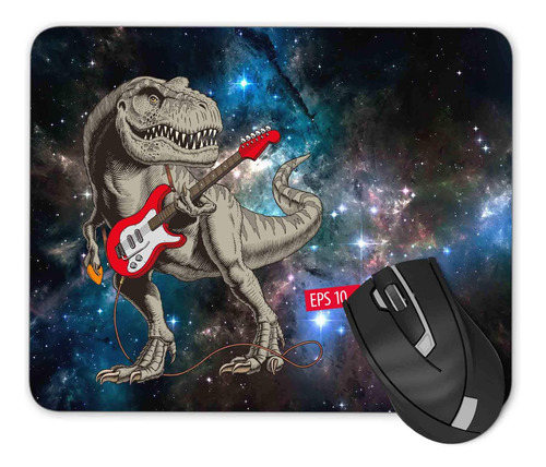 Dinosaurio Tocando La Guitarra Mouse Pad Alfombri