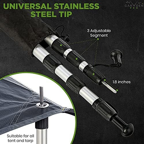 Imagen 3 de 6 de Varillas De Aluminio Ajustables Para Carpa Camping 4 Polos