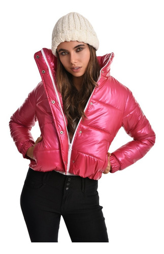 Imagen 1 de 2 de Campera Mujer Inflable Chaqueta Dama Metalizada Impermeable