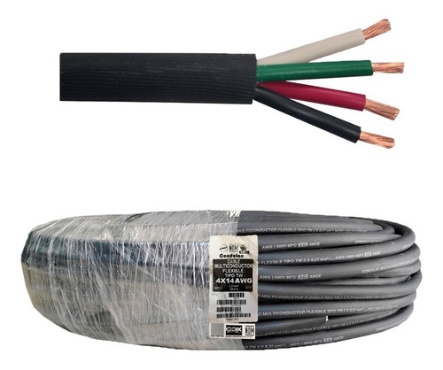 Cable Uso Rudo 4 X 14 Cobre X 10 Metros