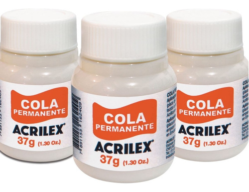 Kit 3x Cola Permanente 37g Acrilex