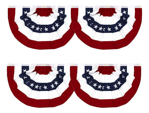 Flaglink 1.5x3ft Bandera De Ventilador Plisado Estadounidens