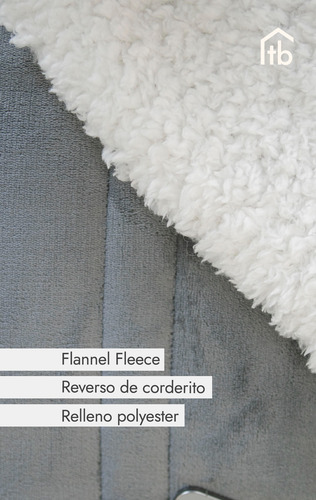 Acolchado Edredon Tublanco Flannel Corderito King Size