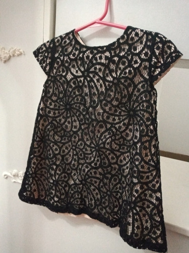 Vestido Encaje Negro Talle 2 Años Mini París Little Akiabara