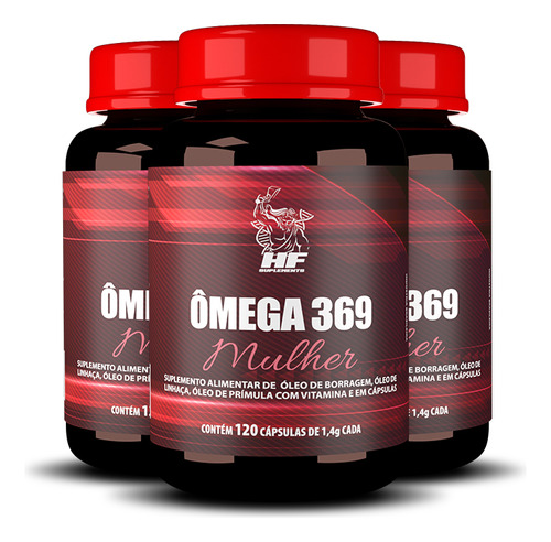 3x Omega 3 6 9 1000mg Mulher 120cps Hf Suplements