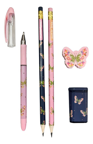 Lápis Grafite Love Molin Kit Escolar Borboleta Kit 2u