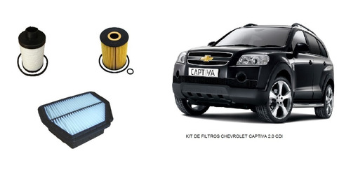 Kit 3 Filtros Chevrolet Captiva 2.0 Diesel Aire Gasoil Aceit