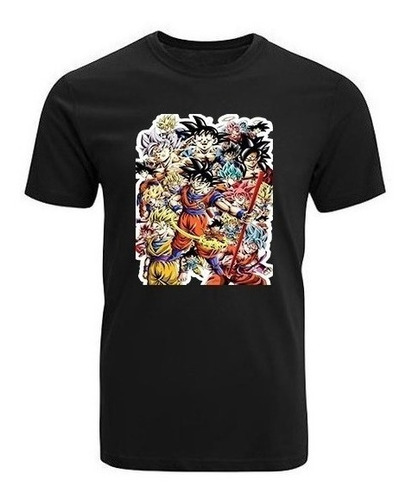 Polera Dragón Ball Wallpaper Personajes Goku Polera Negra 