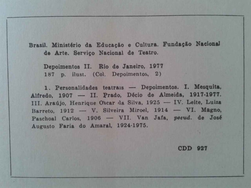 Livro Coleção Depoimentos - Volume 2