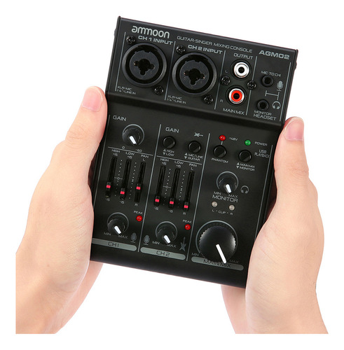 Mesa De Mezclas Para Tarjetas De Sonido Ammoon Agm02 Mini 2