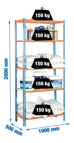 Estanteria Maderclick Plus 5/500 Azul/nja/madera Simonrack