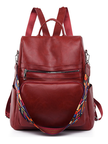 Pu Soft Leather Mochila De Gran Capacidad Bolsa De Ocio