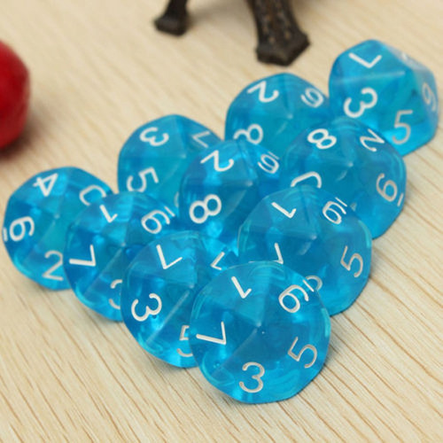 10pcs / Set D10 Diez Caras Dados De Gema Para Juegos De Rpg