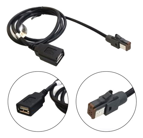 Cabo Adaptador Usb De Entrada De Áudio Preto Para Fio Conect