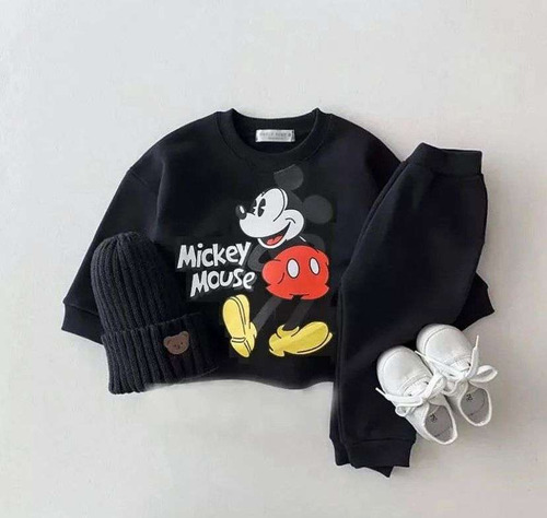 Buzo 2 Piezas Mickey Negro Bebe