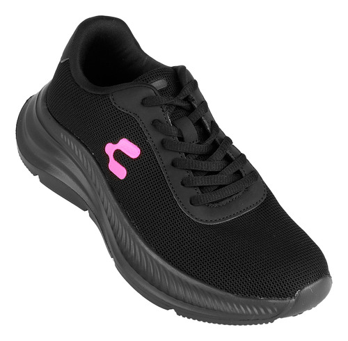Tenis Deportivo Mujer Negro Textil Charly 02303803
