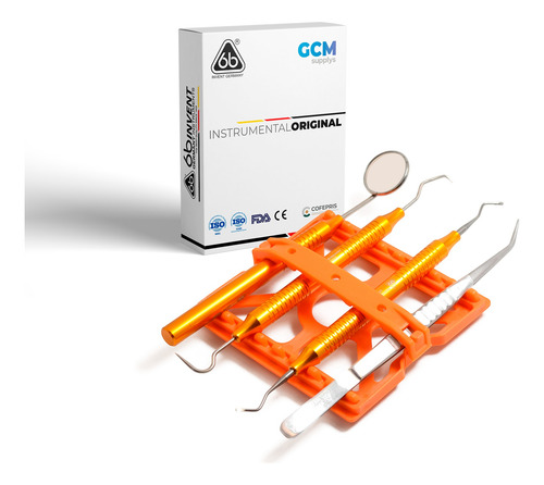 Juego Exploracion Dental Dorado 4 Pzs Base 6b Aleman Premium Dorado