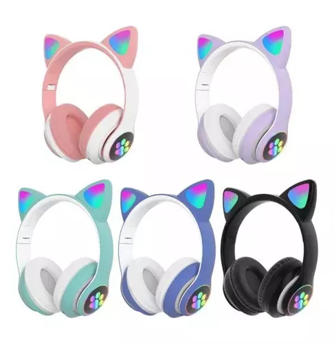 Fone De Ouvido Bluetooth Orelha Gatinho Infantil Led Sem Fio - Cem  Tecnologias