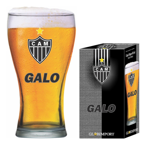 Copo De Vidro Atletico Galo Mineiro Para Cerveja Oficial