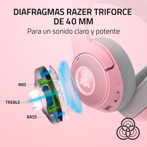 Razer Kraken Kitty V2 Bt - Quartz Edition - Wireless Bluetoo