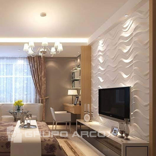 Imagen 2 de 5 de Panel 3d Stefan Muro Decorativo Yeso Interiores