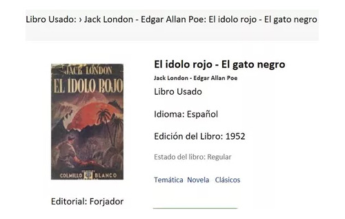 Jack London - Edgar Allan Poe: El Idolo Rojo - El Gato Negro