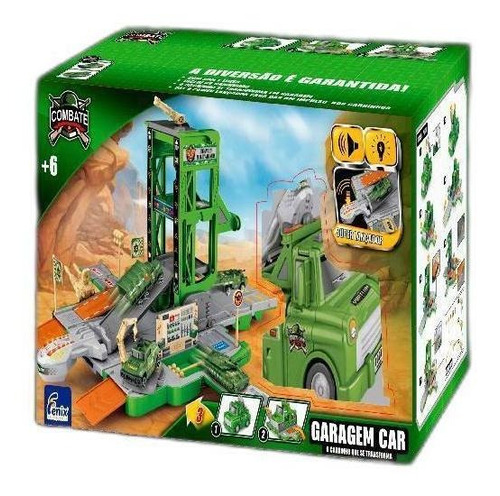 Playset Garagem Car 2 Em 1 Coragem Combate Cgr-830 - Fenix Cor Preto