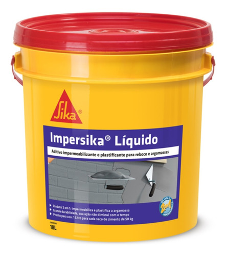 Impersika Aditivo Plastificante P/ Argamassa Sika 18 Litros