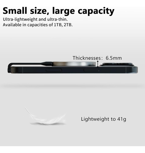 P10 Magnetic Pssd 1tbfor iPhone Magsafe Portable Ssd, Up...