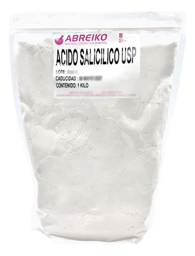 Acido Salicilico 1 Kilo Momento de aplicación Día/Noche Tipo de piel Todo tipo de piel