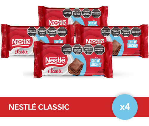 Chocolate Con Leche Nestlé Classic® - 4 Unidades X 80gr
