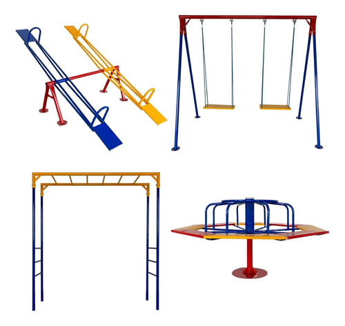 Gangorra, Balanço, Escada Horizontal E Gira Gira Playground
